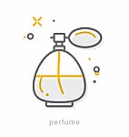 Thin Line Icons, Perfume Stock Photo