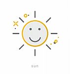 Thin Line Icons, Sun Stock Photo