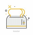 Thin Line Icons, Toaster Stock Photo