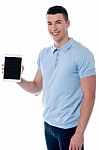 This Is My New Tablet Device Stock Photo