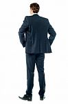 Thoughtful Businessman, Rear View Image Stock Photo