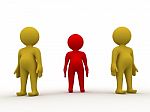 Three 3d Men Standing Stock Photo