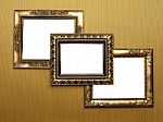 Three Old Picture Frames Stock Photo