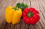 Three Sweet Peppers Stock Photo