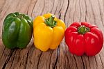 Three Sweet Peppers Stock Photo