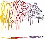 Tiger, Abstract Color Painting On A White Background Stock Photo