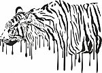 Tiger, Abstract Painting On A White Background Stock Photo