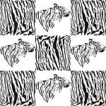 Tiger Patterns For Textiles And Wallpaper Stock Photo