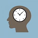 Time Clock In Human Head Stock Photo