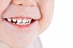 Toddler's Mouth Smiling Closeup Stock Photo