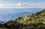 Top Of Mountain With Beautiful Sky Stock Photo