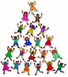 Tower Of Kids Stock Photo