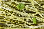 Traditional Italian Raw Homemade Spinach Pasta Stock Photo