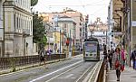 Tram In Rome Stock Photo