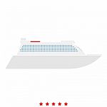 Transatlantic Cruise Liner Icon .  Flat Style Stock Photo