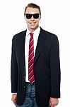 Trendy Business Consultant Wearing Sunglasses Stock Photo