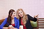 Two Young Pretty Caucasian Girls Stock Photo