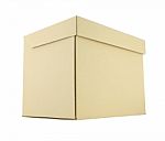 Upper Side Cardboard Paper Box On White Background Stock Photo