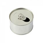 Upper Tin Can With Ring Opened On White Background Stock Photo