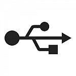 Usb Icon Symbol In Computer Of Paper Illustration Stock Photo