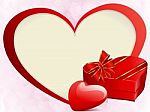 Valentine Card With Gift Stock Photo