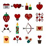 Valentine Icon Set  Illustration Stock Photo