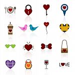 Valentine Icon Set  Illustration Stock Photo