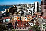 Valparaiso, Chile - October 20, 2015: Houses Of Historical Shell Stock Photo