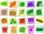 Vegetable Icons Stock Photo