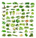 Vegetables Collection Isolated On White Background Stock Photo