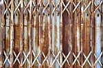 Vertical Old Metallic Door Rust Stock Photo