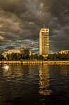 View Of Riga City From The Riverside Stock Photo