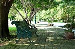 Vintage Chair In Garden Stock Photo