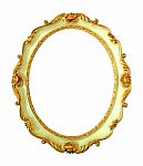 Vintage Oval Frame Isolated On White Background Stock Photo