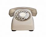 Vintage Telephone On White Background Stock Photo