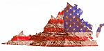 Virginia State Map Flag Pattern Stock Photo