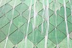 Water Fall On Green Tile Wall Stock Photo