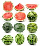 Water Melon Isolated On White Background Stock Photo