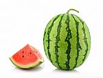 Water Melon Isolated On White Background Stock Photo