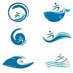 Water Sports Icons Stock Photo