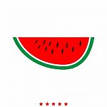 Watermelon Icon .  Flat Style Stock Photo