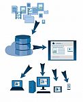 Website Database Symbols Stock Photo