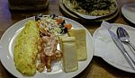 Western Style Breakfast In White Plate Stock Photo