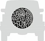 Wheel Cover - Giraffe Stock Photo