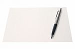 White Paper With Pen Isolated Stock Photo