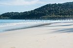 White Sand On Beach At Sunlight Stock Photo