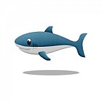 White Shark Cartoon Is Fish In Underwater To Sea Stock Photo