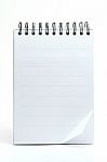 White spiral Notebook With Line Stock Photo