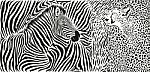 Wild Animals Background - Pattern With Zebra And Cheetah Motif Stock Photo