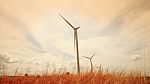 Wind Turbines Generating Electricity Stock Photo